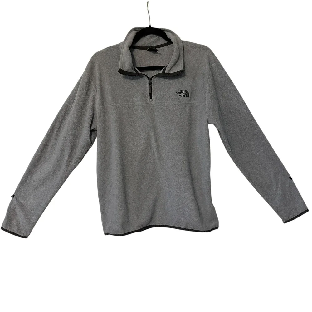 The North Face Mens Gray Fleece‎ Quarter Zip Pullover Long Sleeve Shirt Size L